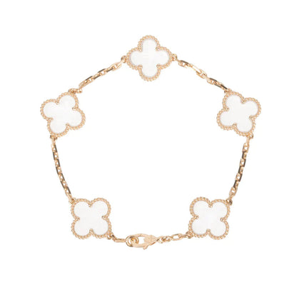 [Eterna Jewels]CLOVER 5 MOTIF ROCK CRYSTAL BRACELET