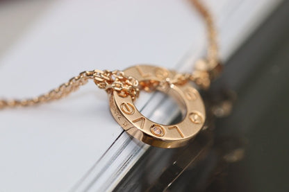 [Eterna Jewels]LOVE NECKLACE ADJUSTABLE ROSE GOLD 2 DIAMOND
