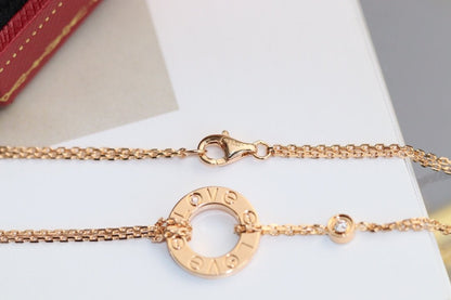 [Eterna Jewels]LOVE NECKLACE ADJUSTABLE ROSE GOLD 2 DIAMOND