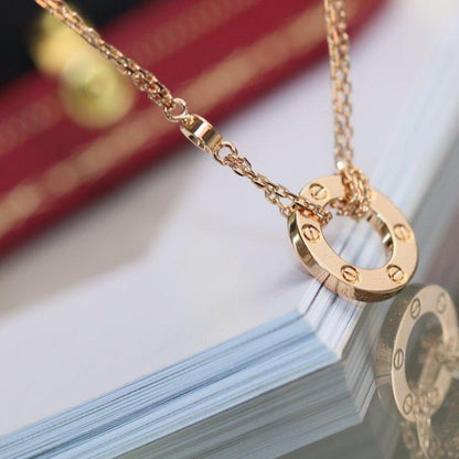 [Eterna Jewels]LOVE NECKLACE ADJUSTABLE ROSE GOLD 2 DIAMOND