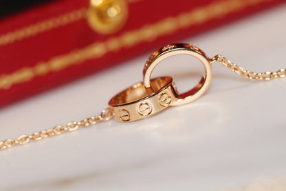 [Eterna Jewels]LOVE NECKLACE PINK GOLD AND SILVER