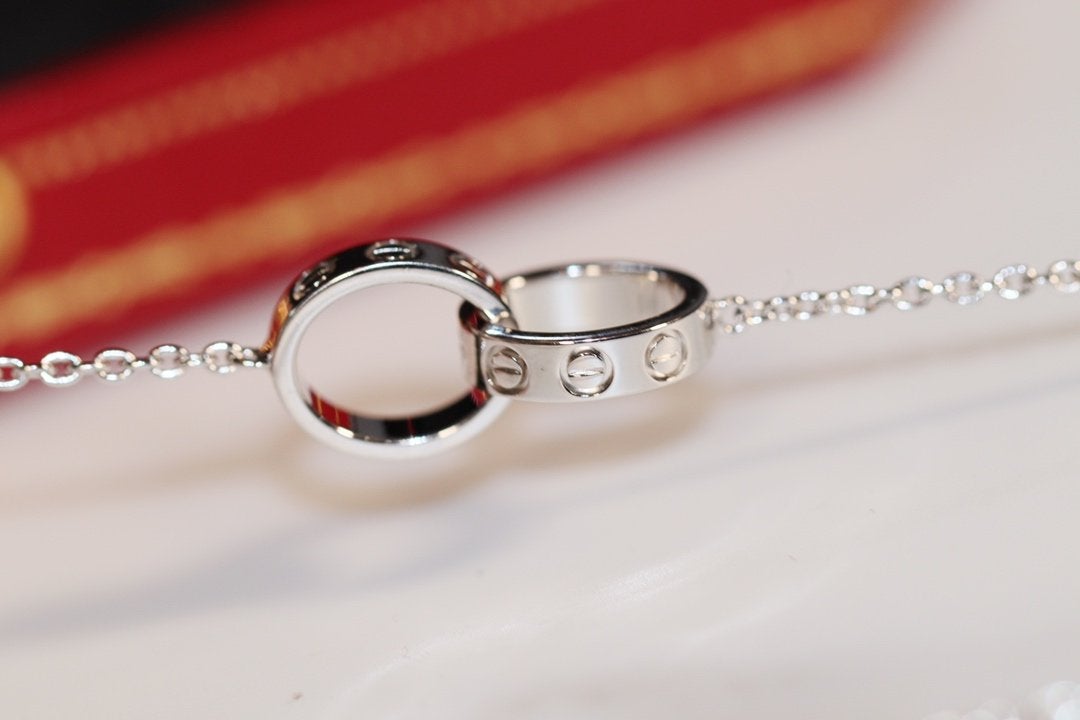 [Eterna Jewels]LOVE NECKLACE PINK GOLD AND SILVER