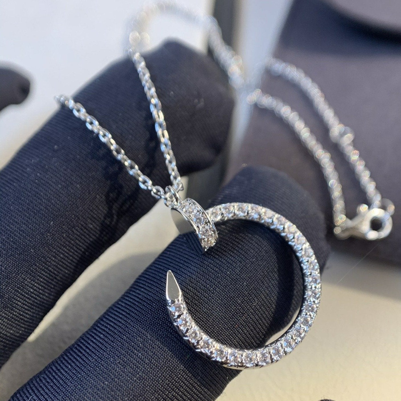 [Eterna Jewels]JUSTE NECKLACE SILVER DIAMONDS