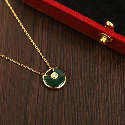 [Eterna Jewels]AMULETTE GOLD MALACHITE NECKLACE