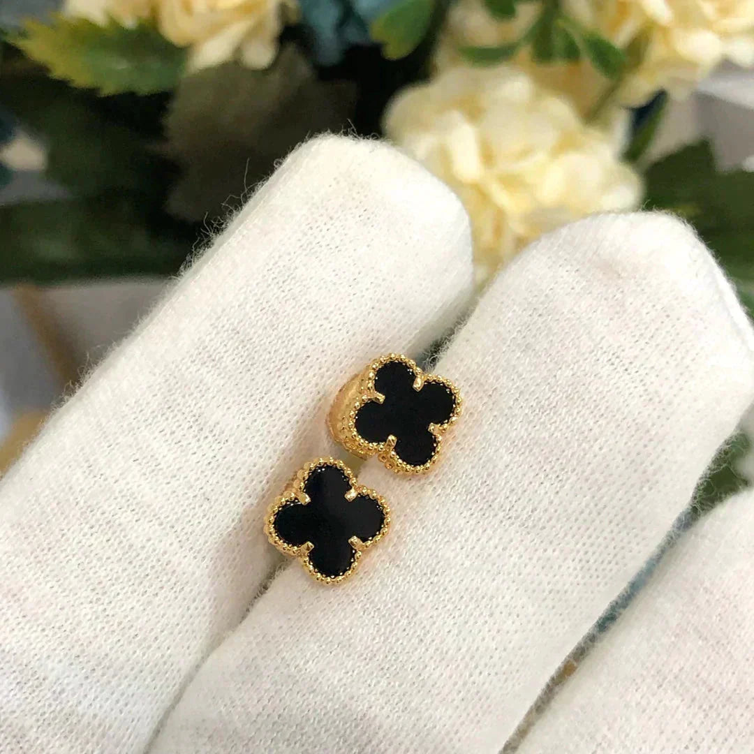 [Eterna Jewels]CLOVER MINI 9.5MM BLACK MOP EARRINGS