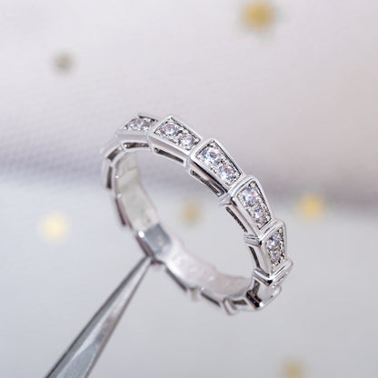 [Eterna Jewels]SERPENTI RING SILVER DIAMOND PAVED 3MM