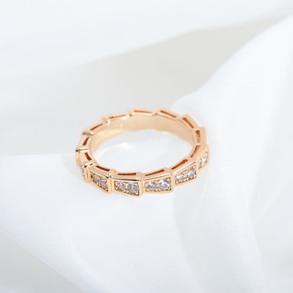 [Eterna Jewels]SERPENTI RING PINK GOLD DIAMOND PAVED 3MM