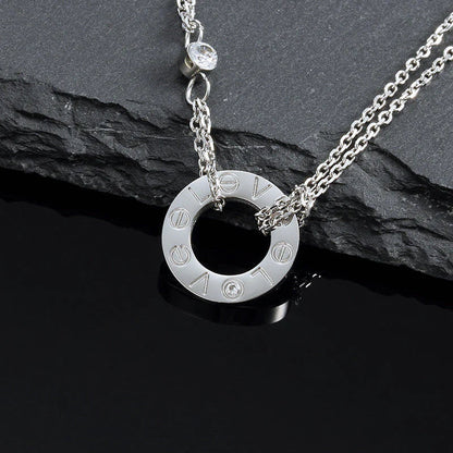 [Eterna Jewels]LOVE NECKLACE 16MM 2 DIAMONDS