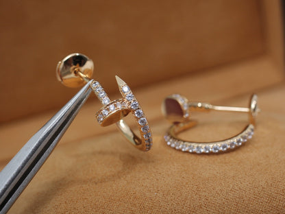 [Eterna Jewels]JUSTE EARRINGS 12.75MM PINK GOLD DIAMOND