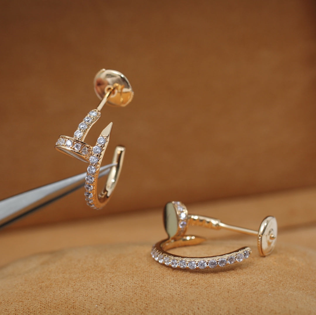 [Eterna Jewels]JUSTE EARRINGS 12.75MM PINK GOLD DIAMOND