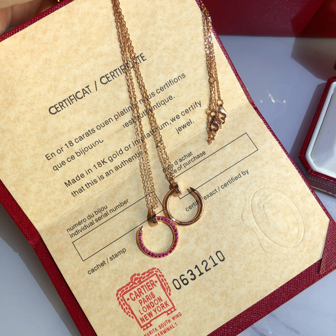 [Eterna Jewels]JUSTE NECKLACE GOLD RED DIAMONDS