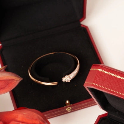 [Eterna Jewels]PANTHERE ROSE GOLD DIAMOND OPEN BRACELET