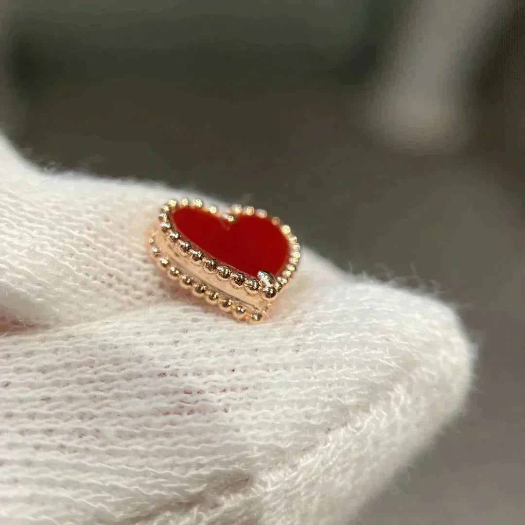[Eterna Jewels]HEART CARNELIAN STUD EARRINGS
