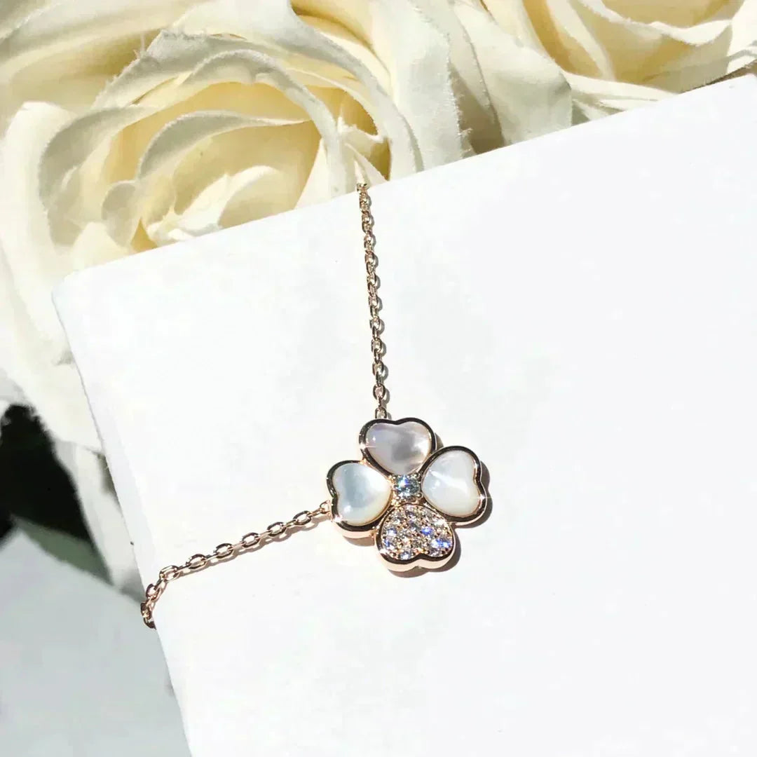 [Eterna Jewels]CLOVER MOP DIAMOND ROSE GOLD NECKLACE