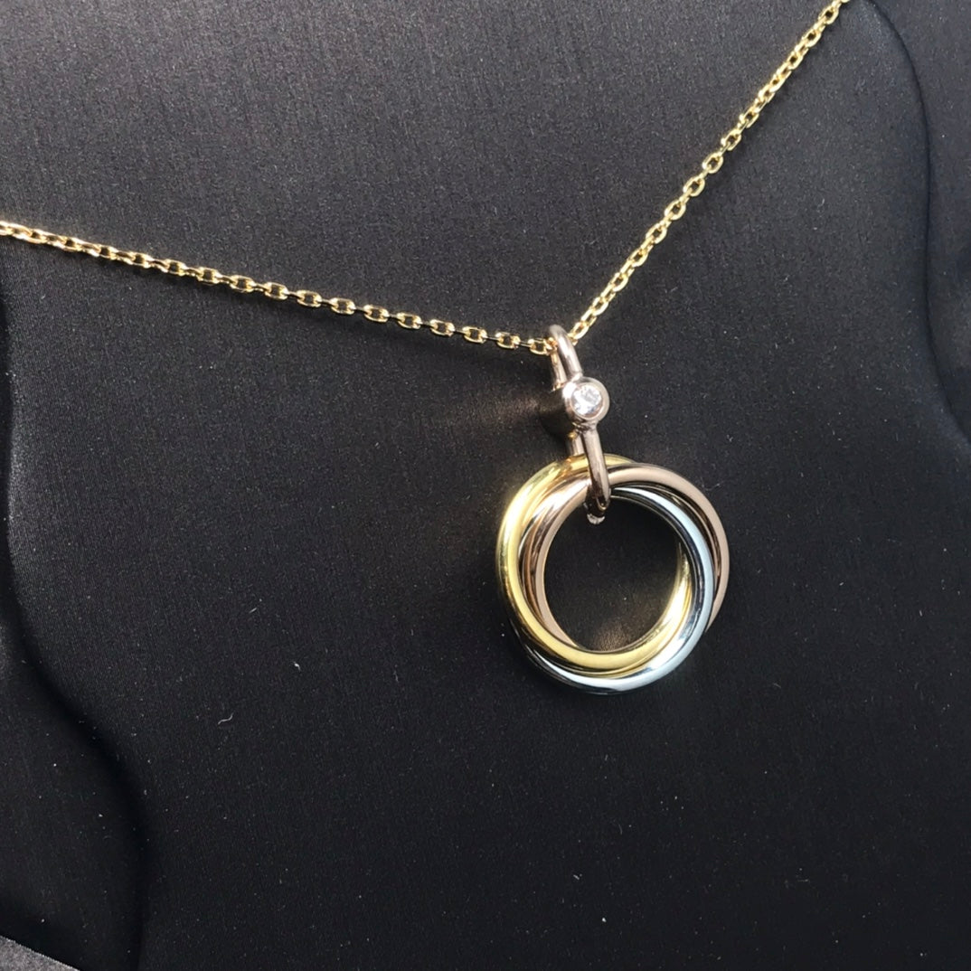 [Eterna Jewels]TRINITY SILVER GOLD PINK GOLD NECKLACE
