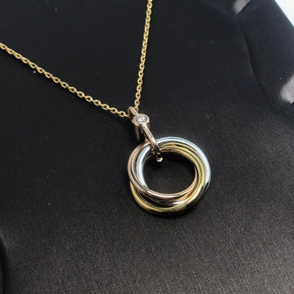 [Eterna Jewels]TRINITY SILVER GOLD PINK GOLD NECKLACE