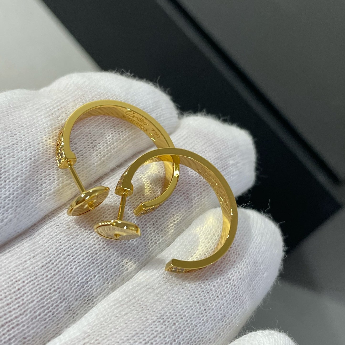 [Eterna Jewels]LOVE DIAMOND GOLD HOOP EARRINGS