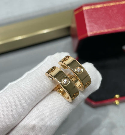 [Eterna Jewels]LOVE 5.5MM 1 DIAMOND EARRINGS
