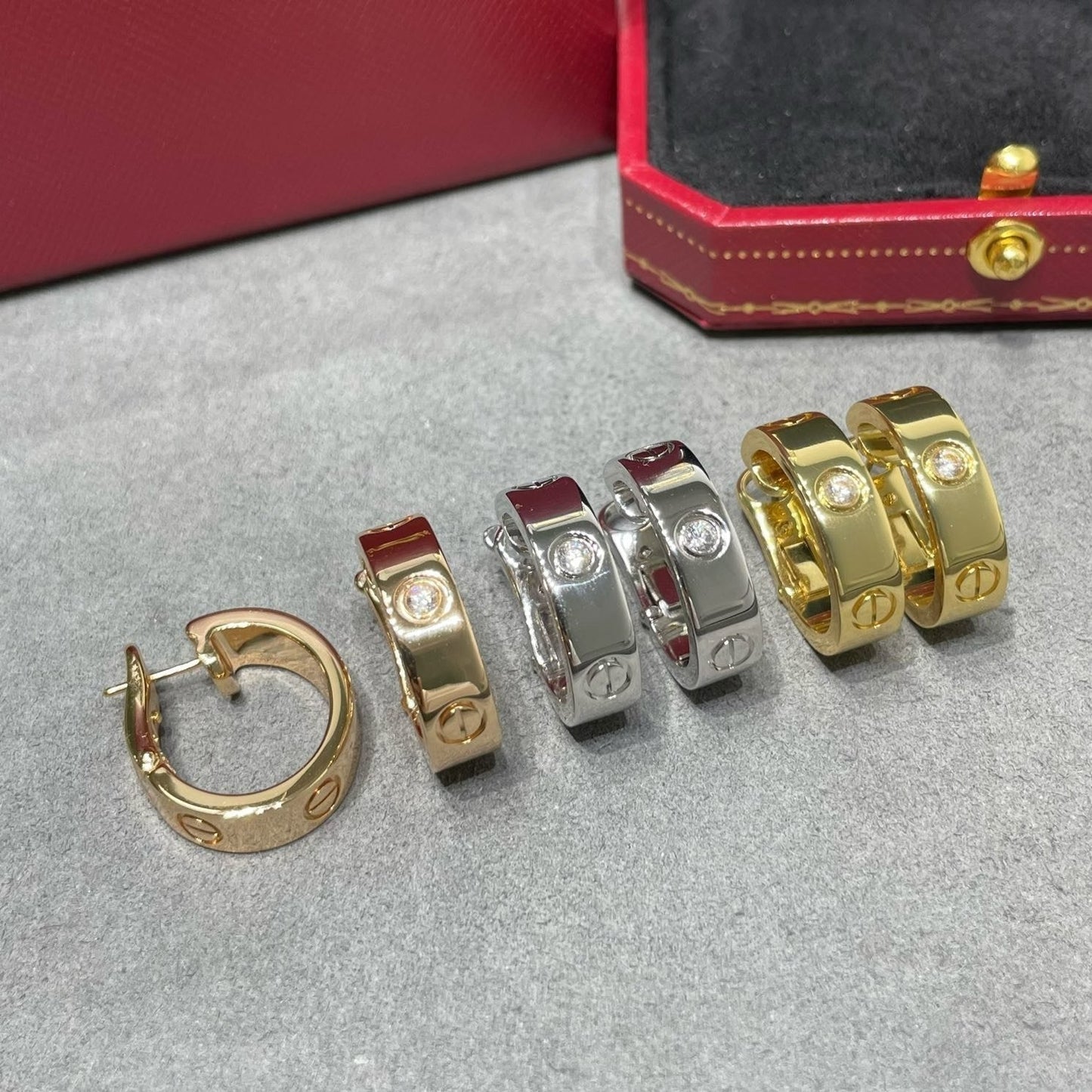 [Eterna Jewels]LOVE 5.5MM 1 DIAMOND EARRINGS