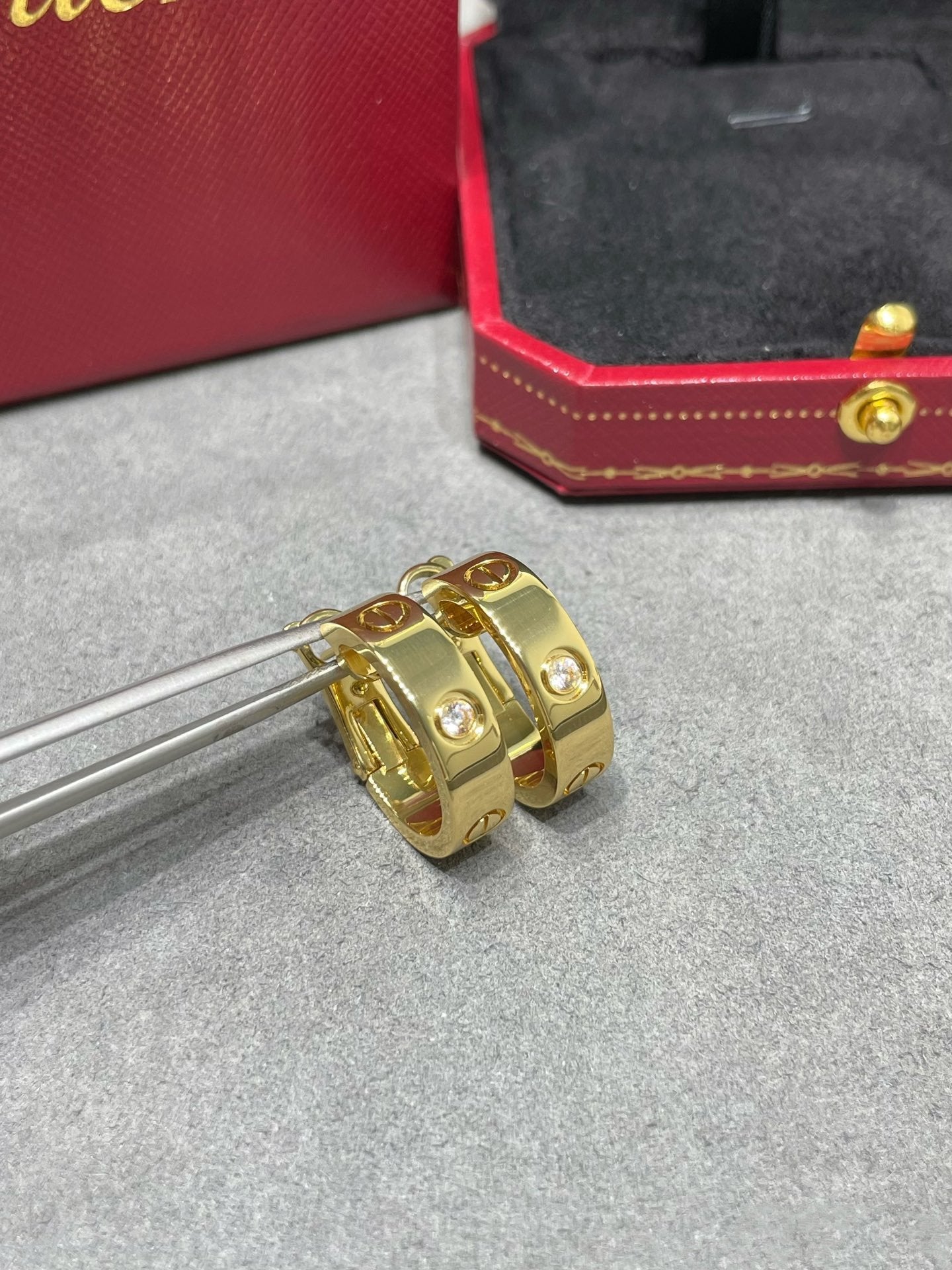 [Eterna Jewels]LOVE 5.5MM 1 DIAMOND EARRINGS