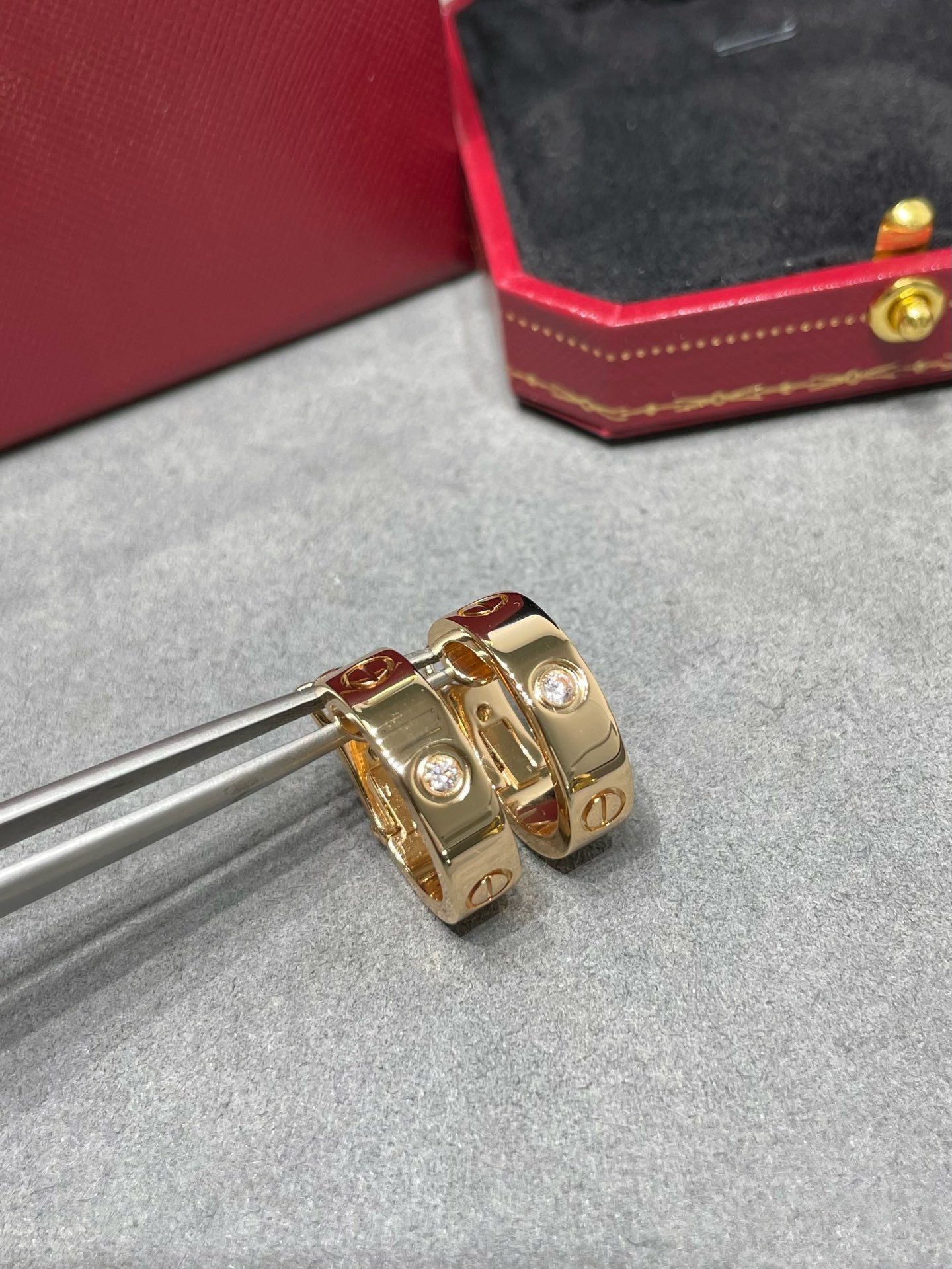 [Eterna Jewels]LOVE 5.5MM 1 DIAMOND EARRINGS