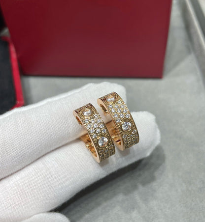 [Eterna Jewels]LOVE 5.5MM DIAMOND PAVED EARRINGS