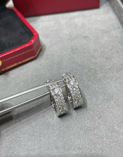 [Eterna Jewels]LOVE 5.5MM DIAMOND PAVED EARRINGS