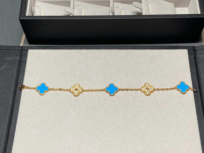 [Eterna Jewels] CLOVER 5 MOTIF BLUE AGATE BRACELET COLLECTION