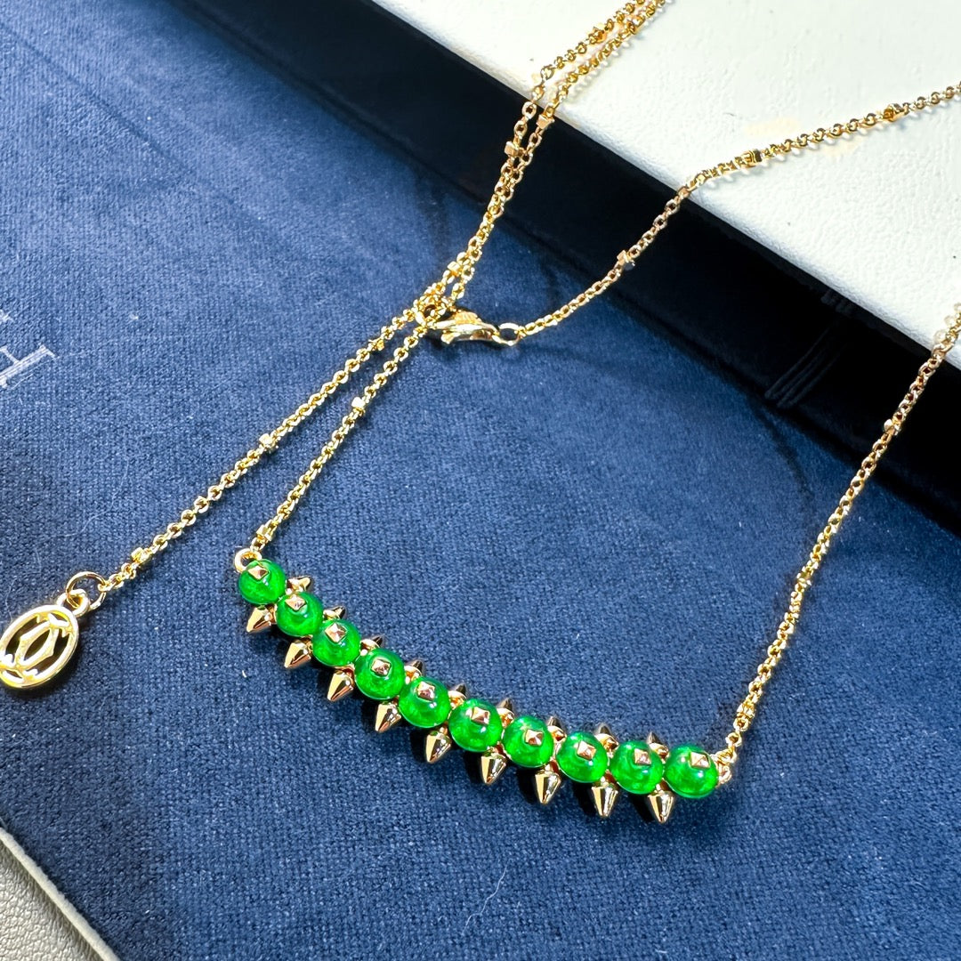 [Eterna Jewels]New Arrival: Green Bead Rivet Necklace