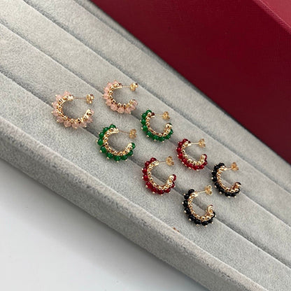 [Eterna Jewels]NEW COLORED GEMSTONE COLLECTION SMALL HOOP EARRINGS