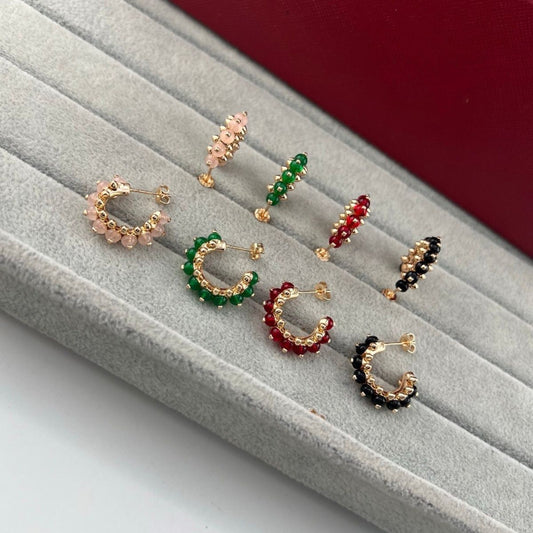 [Eterna Jewels]NEW COLORED GEMSTONE COLLECTION SMALL HOOP EARRINGS