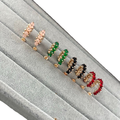 [Eterna Jewels]NEW COLORED GEMSTONE COLLECTION SMALL HOOP EARRINGS
