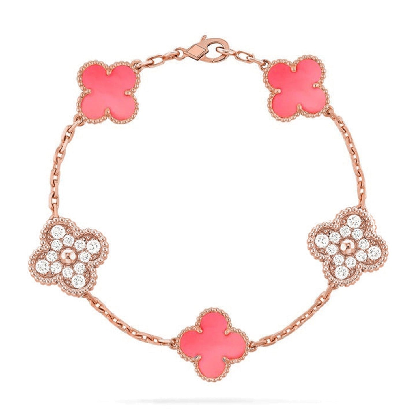 [Eterna Jewels] CLOVER 5 MOTIFS  PINK MOP BRACELET COLLECTION