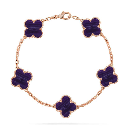 [Eterna Jewels]CLOVER 5 MOTIF PURPLE STRIPES BRACELET COLLECTION