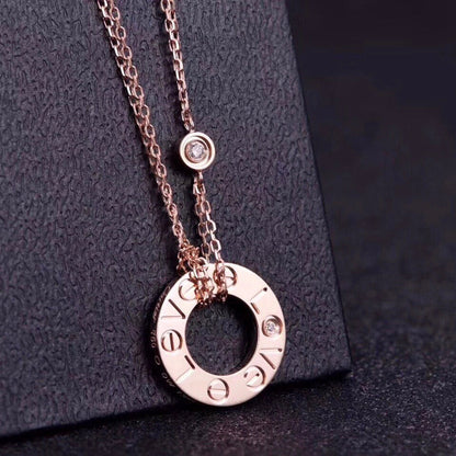 [Eterna Jewels]LOVE NECKLACE 16MM 2 DIAMONDS