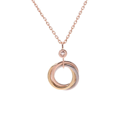 [Eterna Jewels]TRINITY SILVER GOLD PINK GOLD NECKLACE