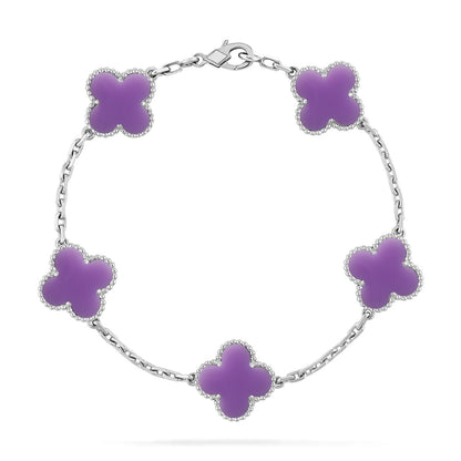 [Eterna Jewels]CLOVER 5 MOTIF LIGHT PURPLE BRACELET COLLECTION