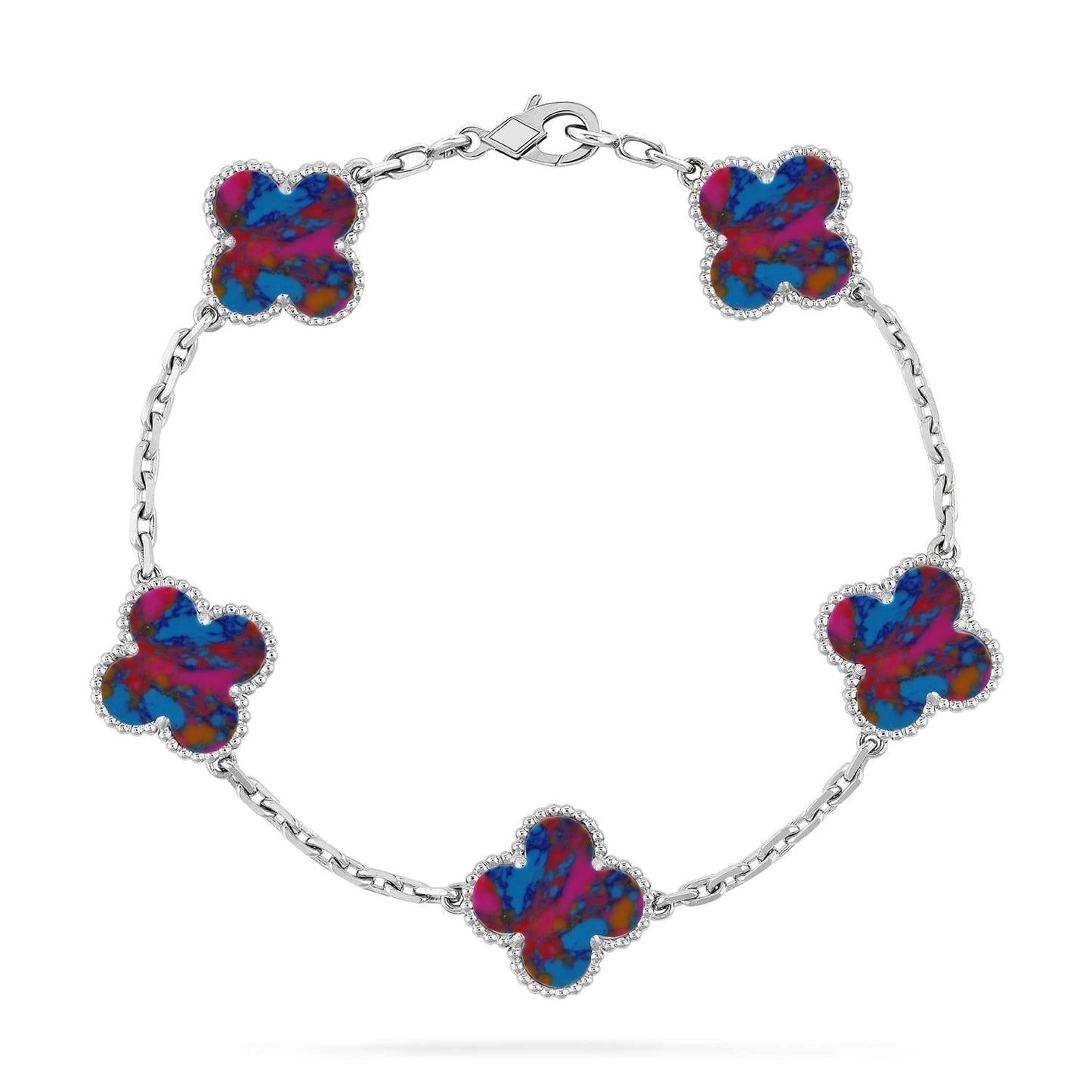 [Eterna Jewels]CLOVER 5 MOTIF COLOR GEMSTONES BRACELET COLLECTION