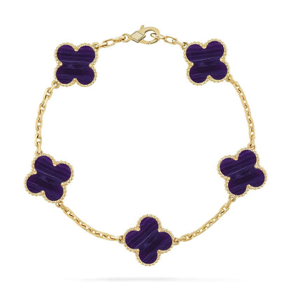 [Eterna Jewels]CLOVER 5 MOTIF PURPLE STRIPES BRACELET COLLECTION