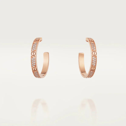 [Eterna Jewels]LOVE DIAMOND PINK GOLD HOOP EARRINGS