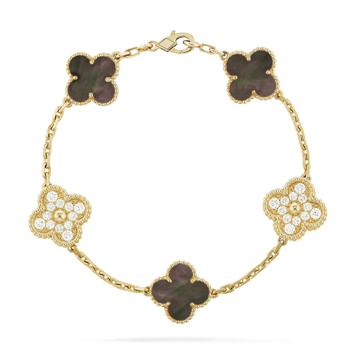 [Eterna Jewels] CLOVER 5 MOTIF GRAY MOP BRACELET COLLECTION