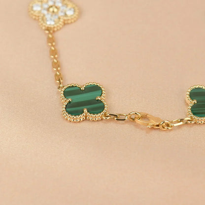 [Eterna Jewels] CLOVER 5 MOTIF MALACHITE BRACELET COLLECTION