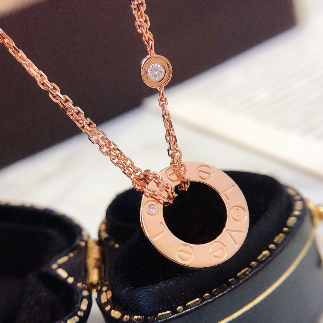 [Eterna Jewels]LOVE NECKLACE 16MM 2 DIAMONDS
