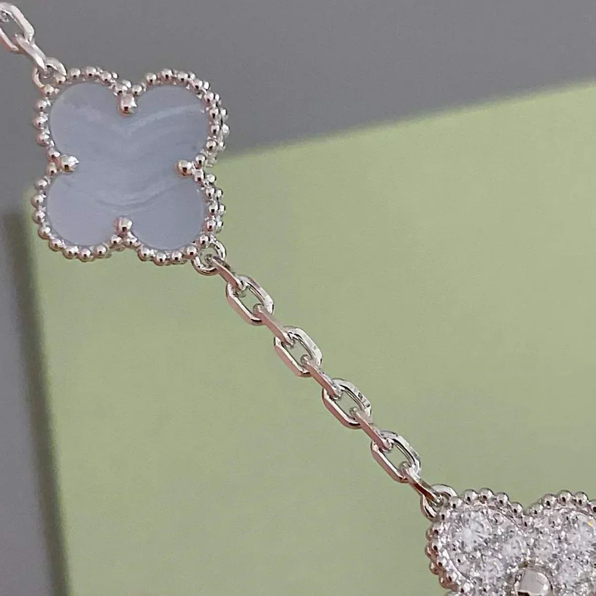 [Eterna Jewels] CLOVER 5 MOTIF PURPLE CHALCEDONY BRACELET COLLECTION