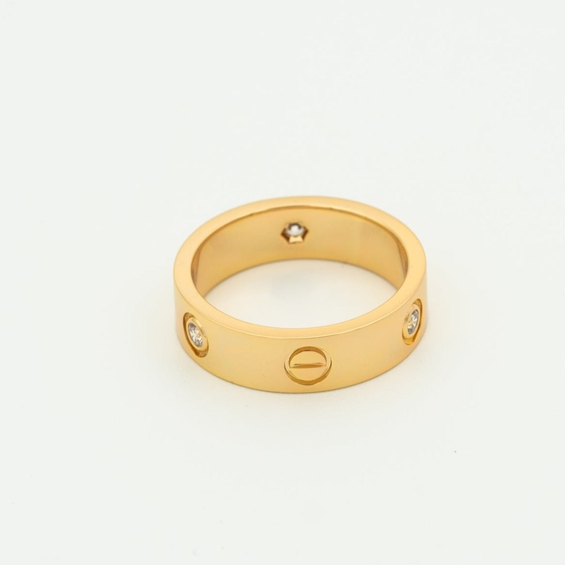 [Eterna Jewels]LOVE RING 5.5MM 3 DIAMONDS PINK GOLD
