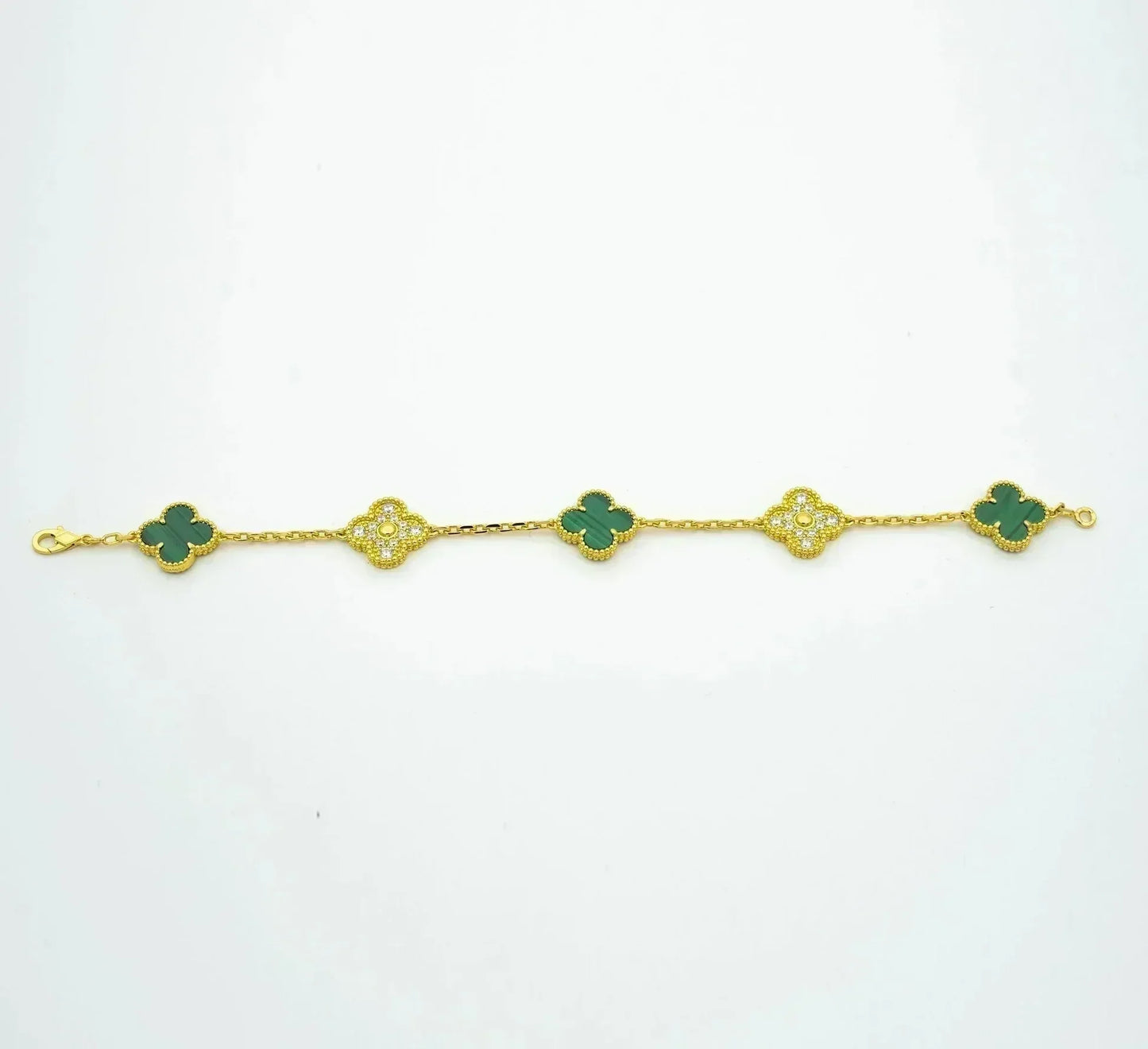 [Eterna Jewels] CLOVER 5 MOTIF MALACHITE BRACELET COLLECTION