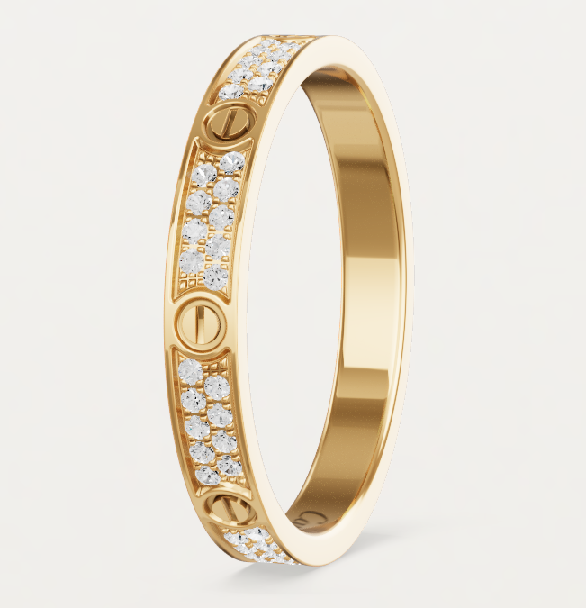 [Eterna Jewels]LOVE RING 2.6mm-wide full-diamond ring Gold
