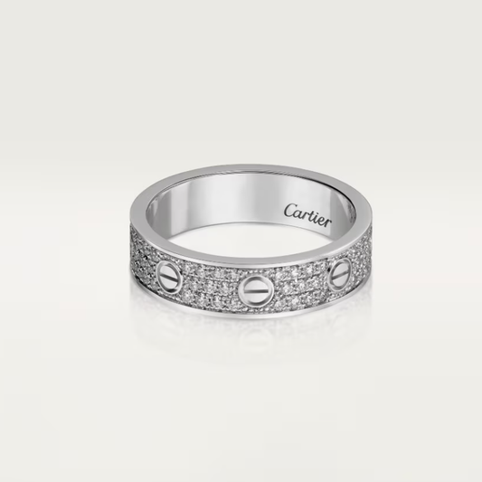 [Eterna Jewels]LOVE RING 4mm-wide full-diamond ring silver