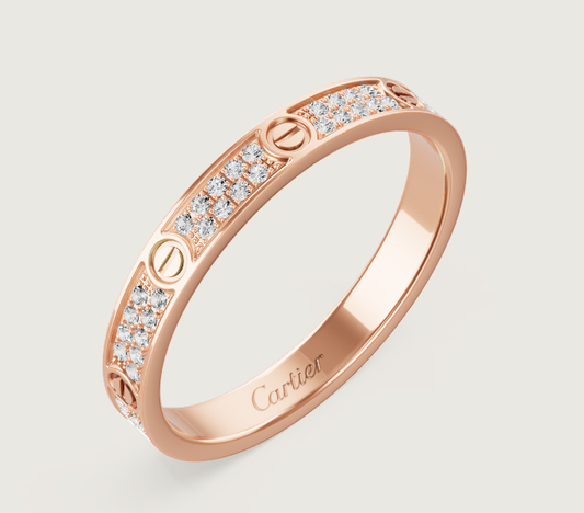 [Eterna Jewels]LOVE RING 2.6mm-wide full-diamond ring Rose Gold