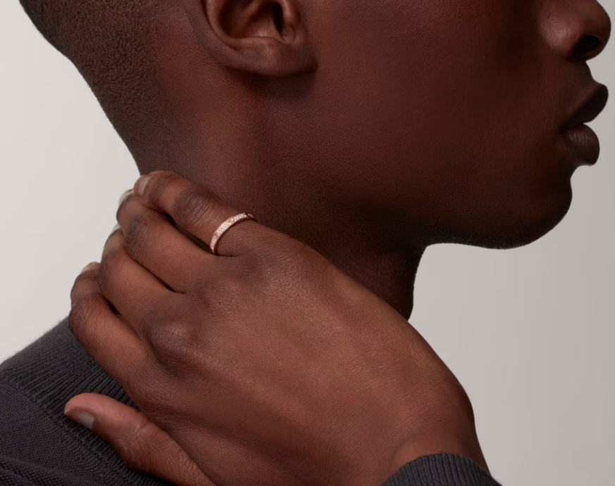 [Eterna Jewels]LOVE RING 2.6mm-wide full-diamond ring Rose Gold